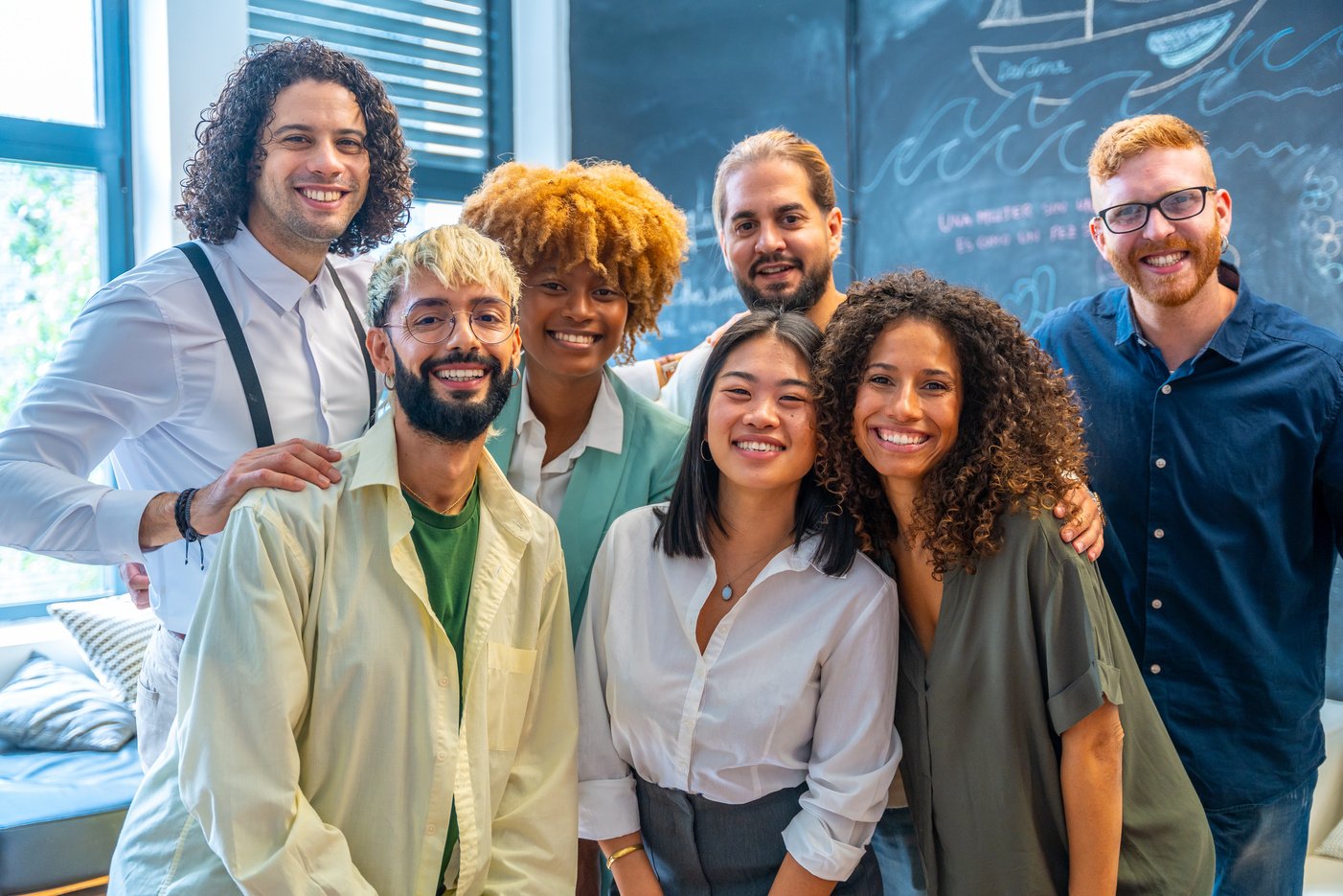 Portrait of a team of young and multiracial cowokers